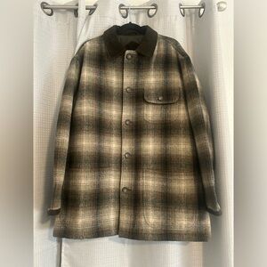 Men’s BURTONS Wool Blend‎ Plaid Corduroy Collar Button Up Jacket. Size Medium.